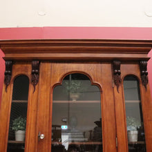 Load image into Gallery viewer, x SOLD Antique Australian Cedar Bookcase with Central Gothic Arch Glass Door. B12498