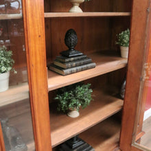 Load image into Gallery viewer, x SOLD Antique Australian Cedar Bookcase with Central Gothic Arch Glass Door. B12498