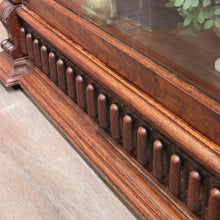 Load image into Gallery viewer, x SOLD Antique French Oak Gothic Display Cabinet with Bevelled Glass and Carved Detail. B12735