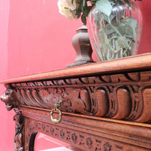 Load image into Gallery viewer, x SOLD Antique French Oak Gothic Display Cabinet with Bevelled Glass and Carved Detail. B12735