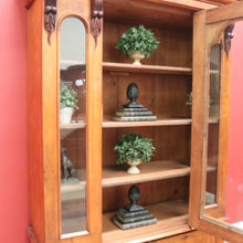 Load image into Gallery viewer, x SOLD Antique Australian Cedar Bookcase with Central Gothic Arch Glass Door. B12498