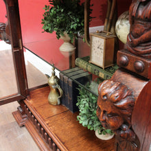 Load image into Gallery viewer, x SOLD Antique French Oak Gothic Display Cabinet with Bevelled Glass and Carved Detail. B12735