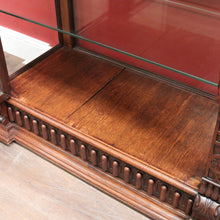 Load image into Gallery viewer, x SOLD Antique French Oak Gothic Display Cabinet with Bevelled Glass and Carved Detail. B12735