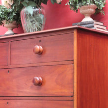 Load image into Gallery viewer, Antique Australian Cedar Chest of Drawers Five Drawer Full Cedar Construction. B12873