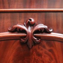 Load image into Gallery viewer, Antique English Mahogany Chiffonier – Fretwork Back, Hidden Drawer, Key Included. B12506