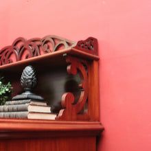 Load image into Gallery viewer, Antique English Mahogany Chiffonier – Fretwork Back, Hidden Drawer, Key Included. B12506