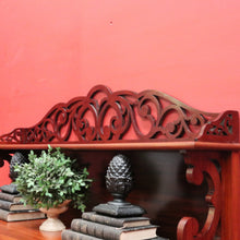 Load image into Gallery viewer, Antique English Mahogany Chiffonier – Fretwork Back, Hidden Drawer, Key Included. B12506