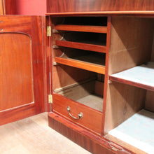 Load image into Gallery viewer, Antique English Mahogany Chiffonier – Fretwork Back, Hidden Drawer, Key Included. B12506