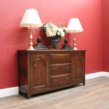 Load image into Gallery viewer, x SOLD Vintage Australian Cedar Sideboard – 3 Drawers, 2 Cupboards, Brass Handles. B12502