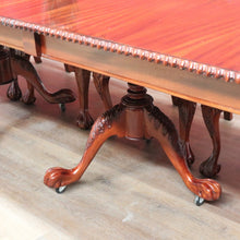 Load image into Gallery viewer, x SOLD Vintage English Mahogany Dining Table with Two Leaves and Lion’s Paw Feet. B12872