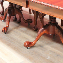 Load image into Gallery viewer, x SOLD Vintage English Mahogany Dining Table with Two Leaves and Lion’s Paw Feet. B12872