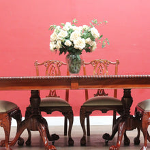 Load image into Gallery viewer, x SOLD Vintage English Mahogany Dining Table with Two Leaves and Lion’s Paw Feet. B12872
