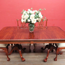 Load image into Gallery viewer, x SOLD Vintage English Mahogany Dining Table with Two Leaves and Lion’s Paw Feet. B12872