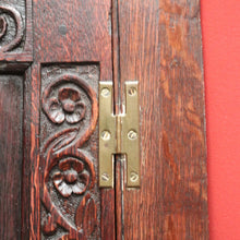 Load image into Gallery viewer, x SOLD Antique French Brittany Oak Corner Cabinet – Wall Hanging, Carved, Brass Fittings. B12503