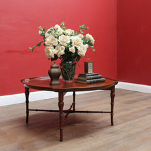 Load image into Gallery viewer, Antique English Mahogany Coffee Table Bamboo Style Base Circular Top. B12676