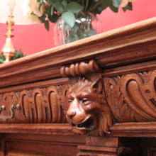 Load image into Gallery viewer, x SOLD Grand Antique French Carved Sideboard – Lion Heads, Cutlery Drawers, 3 Keys. B12283