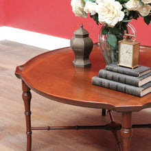 Load image into Gallery viewer, Antique English Mahogany Coffee Table Bamboo Style Base Circular Top. B12676