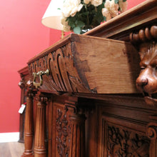 Load image into Gallery viewer, x SOLD Grand Antique French Carved Sideboard – Lion Heads, Cutlery Drawers, 3 Keys. B12283
