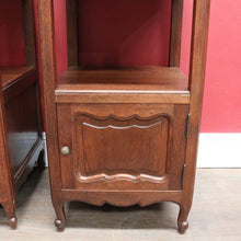 Load image into Gallery viewer, x SOLD Pair French Oak and Marble Bedside Cabinets with Drawers and Cupboard. B12818
