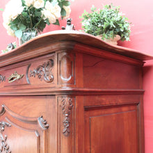 Load image into Gallery viewer, Antique French Walnut Sideboard with Cast Brass Handles and Carved Detail. B12731