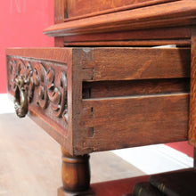 Load image into Gallery viewer, x SOLD Antique French Oak Drinks Cabinet with Carved Figure and Turned Supports. B12851