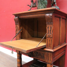Load image into Gallery viewer, x SOLD Antique French Oak Drinks Cabinet with Carved Figure and Turned Supports. B12851