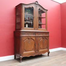 Load image into Gallery viewer, Antique French Oak Two Height China Cabinet or Bookcase with Glass Doors. B12703