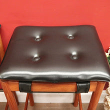 Load image into Gallery viewer, Pair of Retro Parker Mid-Century Bar Stools – Original Black Vinyl - Button Seats. B12513