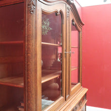 Load image into Gallery viewer, Antique French Oak Two Height China Cabinet or Bookcase with Glass Doors. B12703