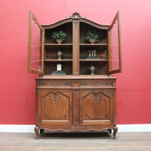 Load image into Gallery viewer, Antique French Oak Two Height China Cabinet or Bookcase with Glass Doors. B12703