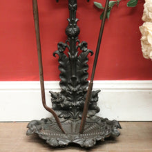 Load image into Gallery viewer, Antique English Cast Iron Fire Tool Set with Stand – Stamped Martin. B12287