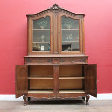 Load image into Gallery viewer, Antique French Oak Two Height China Cabinet or Bookcase with Glass Doors. B12703