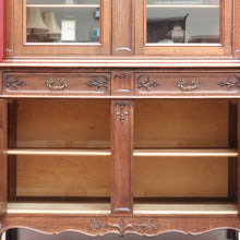 Load image into Gallery viewer, Antique French Oak Two Height China Cabinet or Bookcase with Glass Doors. B12703