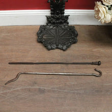 Load image into Gallery viewer, Antique English Cast Iron Fire Tool Set with Stand – Stamped Martin. B12287