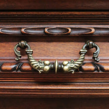 Load image into Gallery viewer, Antique French Walnut Servery Sideboard with Marble Top and Plate Rack. B12928