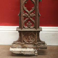 Load image into Gallery viewer, Antique French Wrought Iron Crucifix with Fretwork – Garden Memorial Cross. B12518