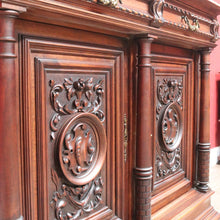Load image into Gallery viewer, Antique French Walnut Servery Sideboard with Marble Top and Plate Rack. B12928