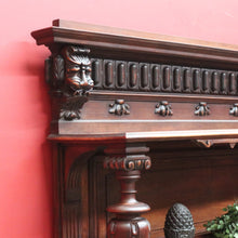 Load image into Gallery viewer, Antique French Walnut Servery Sideboard with Marble Top and Plate Rack. B12928
