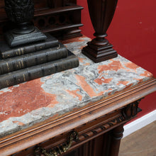 Load image into Gallery viewer, Antique French Walnut Servery Sideboard with Marble Top and Plate Rack. B12928