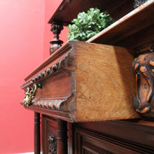 Load image into Gallery viewer, Antique French Walnut Servery Sideboard with Marble Top and Plate Rack. B12928