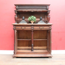Load image into Gallery viewer, Antique French Walnut Servery Sideboard with Marble Top and Plate Rack. B12928