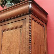 Load image into Gallery viewer, x SOLD Antique French Oak Cabinet – Drawer, Shelves, Keys, Panel Doors & Bun Feet. B12255
