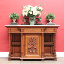 Load image into Gallery viewer, Antique French Marble Top Breakfront Hall Cabinet Single Door with Key. B12919