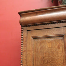 Load image into Gallery viewer, x SOLD Antique French Oak Cabinet – Drawer, Shelves, Keys, Panel Doors & Bun Feet. B12255