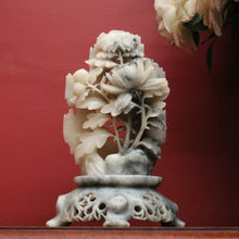 Load image into Gallery viewer, Chinese Soapstone Carving – Hand-Carved Floral Sculpture, Oriental Style. B12514