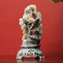 Load image into Gallery viewer, Chinese Soapstone Carving – Hand-Carved Floral Sculpture, Oriental Style. B12514