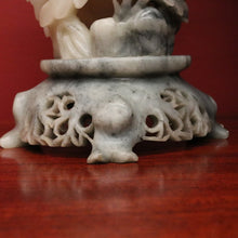 Load image into Gallery viewer, Chinese Soapstone Carving – Hand-Carved Floral Sculpture, Oriental Style. B12514