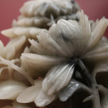 Load image into Gallery viewer, Chinese Soapstone Carving – Hand-Carved Floral Sculpture, Oriental Style. B12514