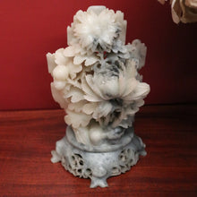 Load image into Gallery viewer, Chinese Soapstone Carving – Hand-Carved Floral Sculpture, Oriental Style. B12514