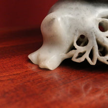 Load image into Gallery viewer, Chinese Soapstone Carving – Hand-Carved Floral Sculpture, Oriental Style. B12514